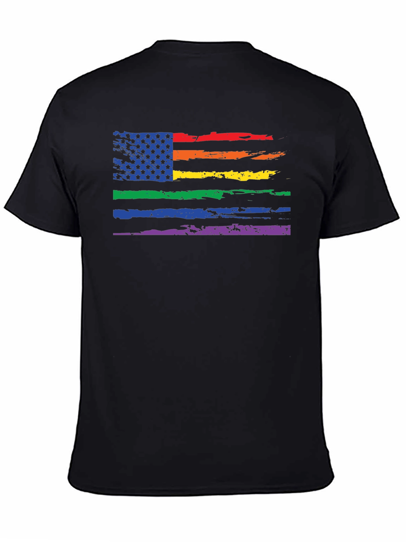 Pride Flag Distressed Graphic T-Shirt