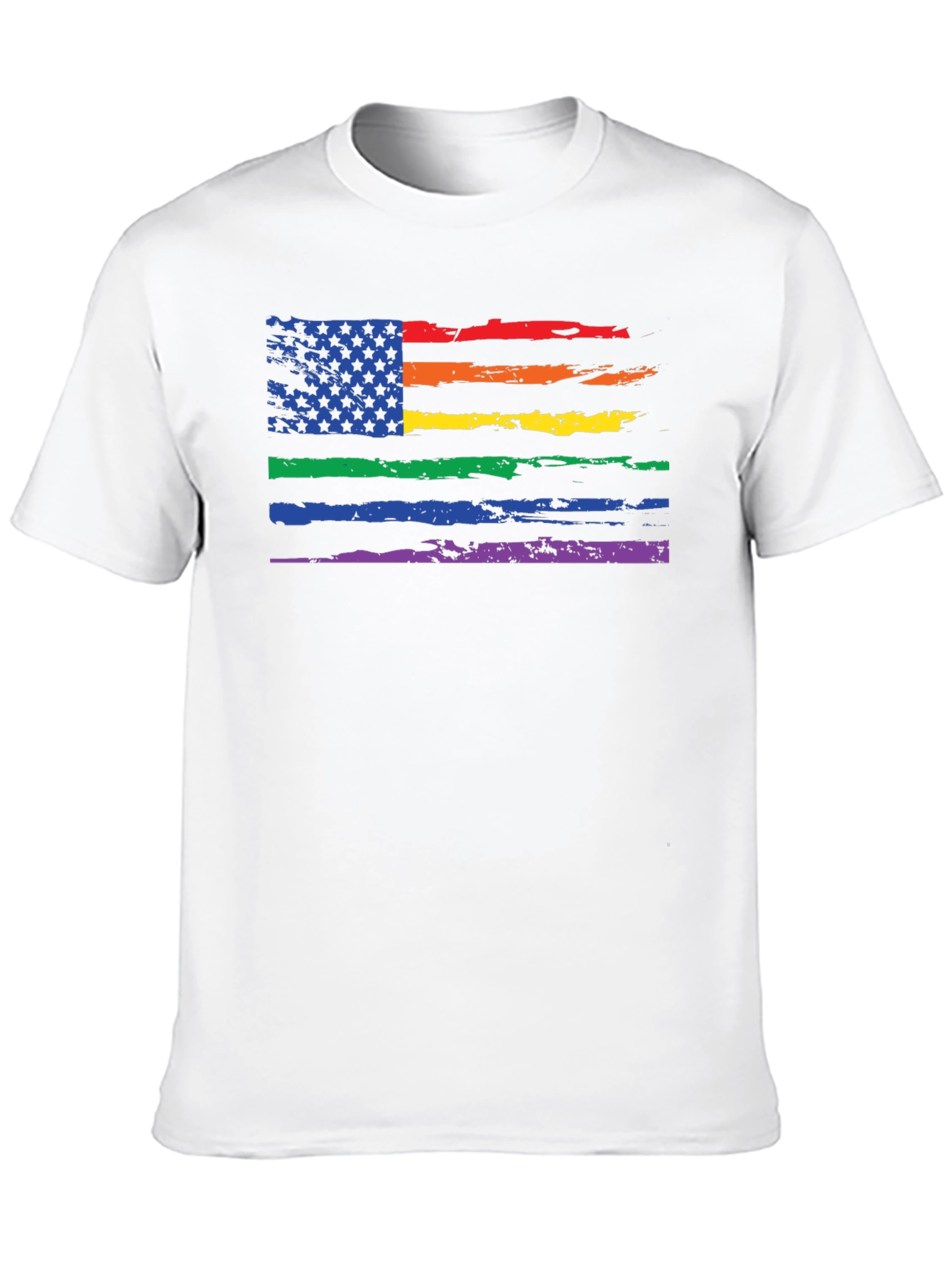 Pride Flag Distressed Graphic T-Shirt
