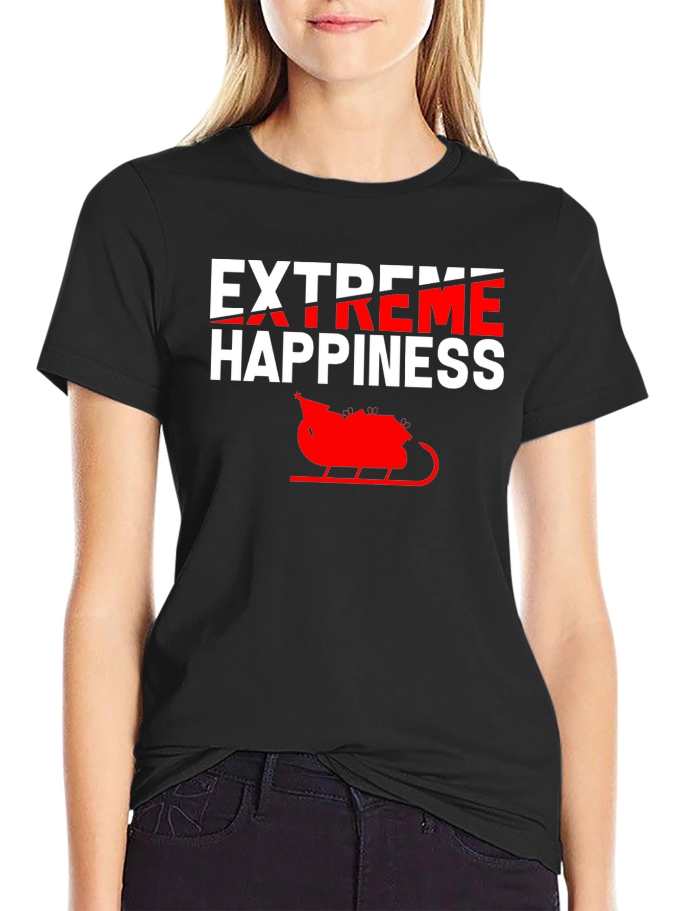 Extreme Happiness Christmas Sleigh T-Shirt