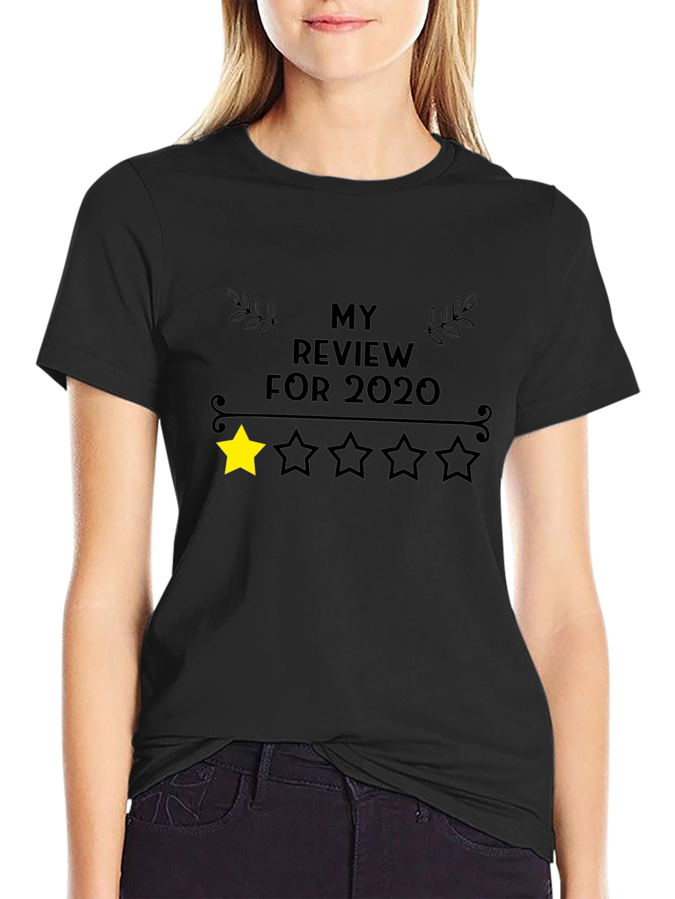 2020 One Star Review T-Shirt - Black Cotton Tee