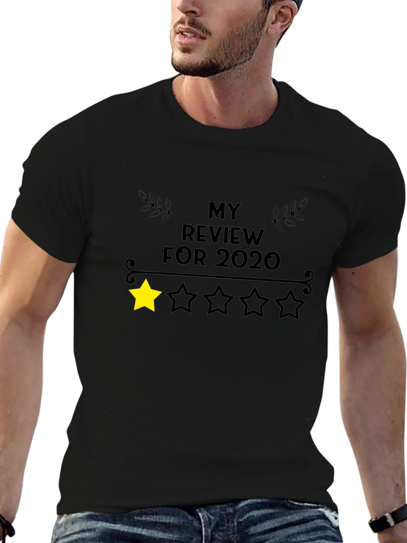 2020 One Star Review T-Shirt - Black Cotton Tee