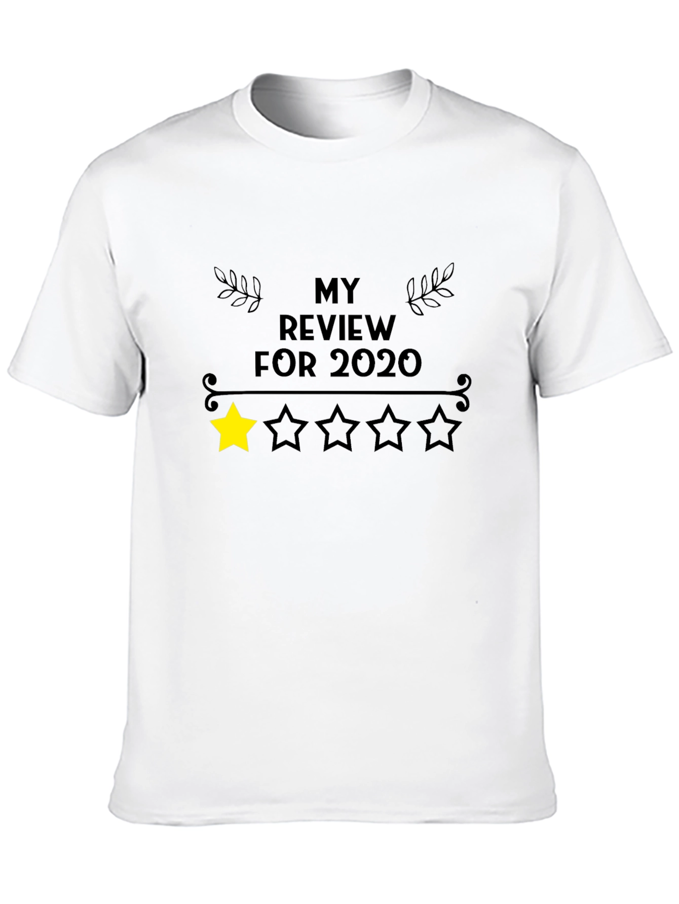 2020 One Star Review T-Shirt - Black Cotton Tee
