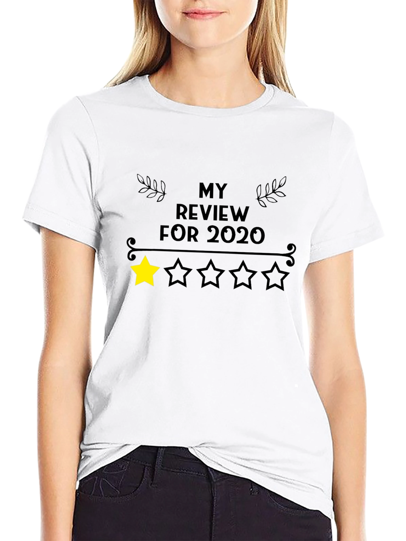 2020 One Star Review T-Shirt - Black Cotton Tee
