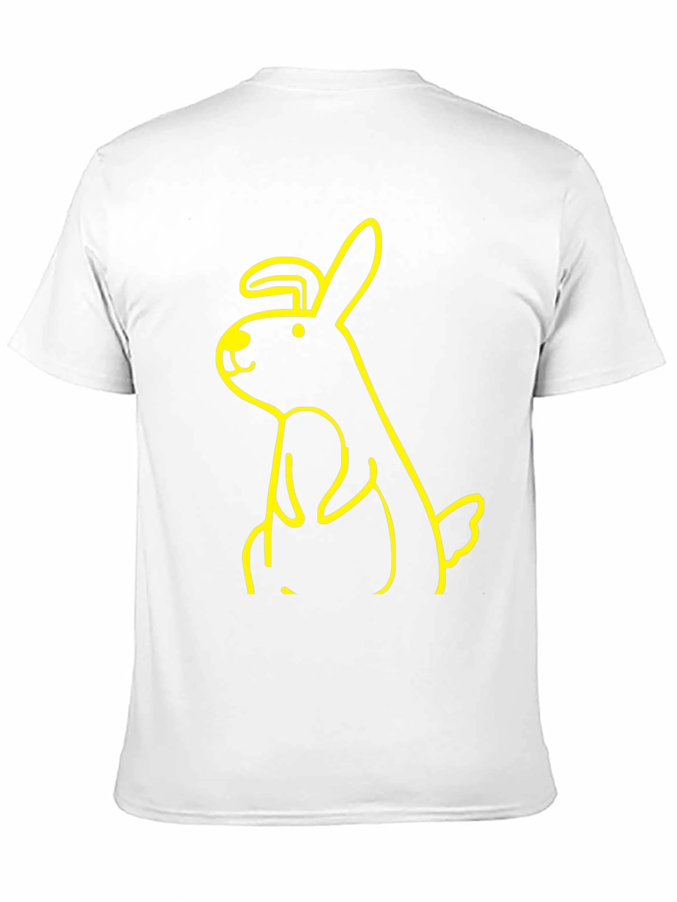 Black T-Shirt with Yellow Bunny Graphic