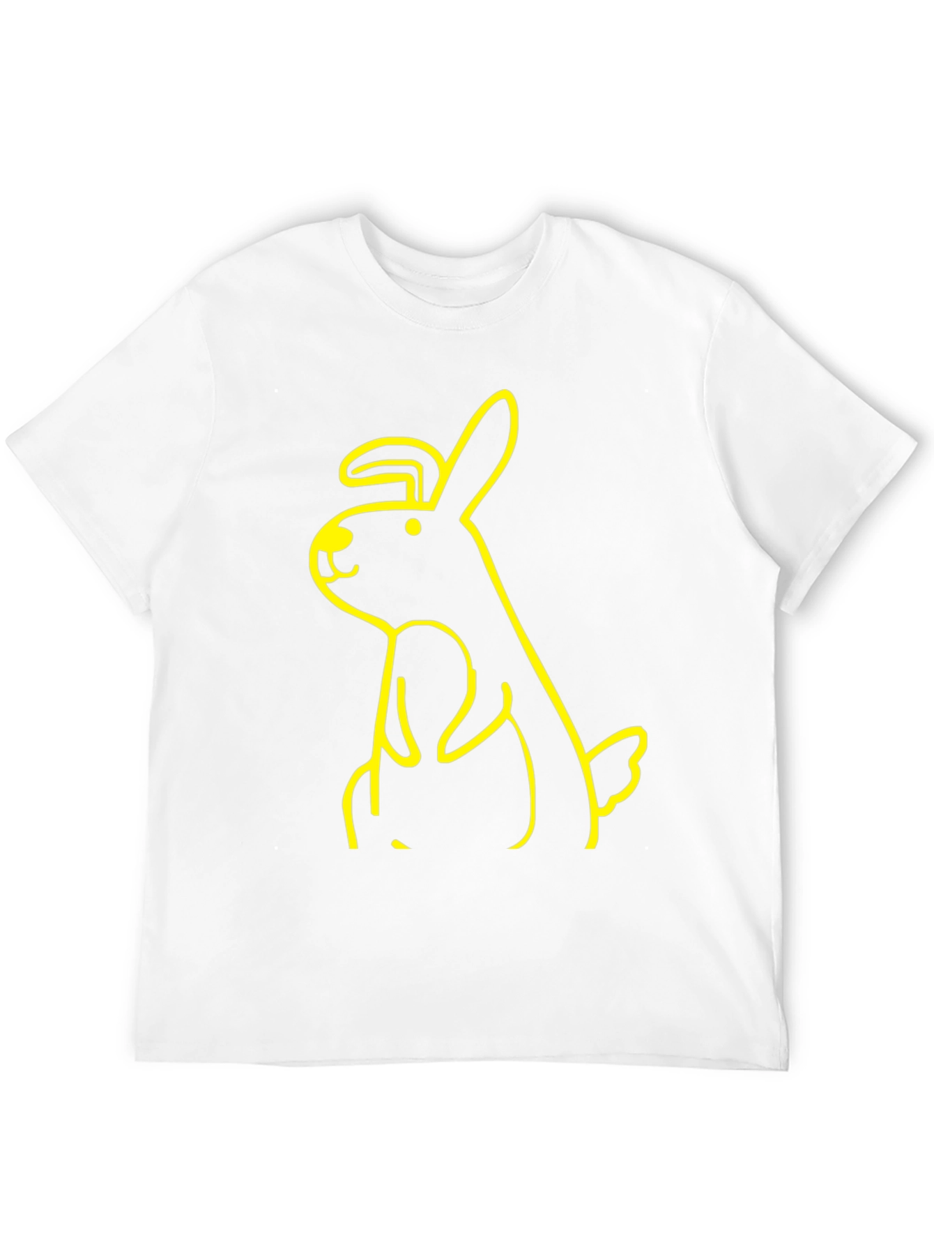 Black T-Shirt with Yellow Bunny Graphic