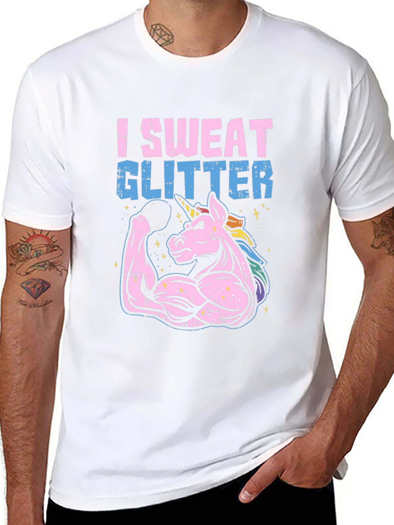 I Sweat Glitter Unicorn Graphic Tee