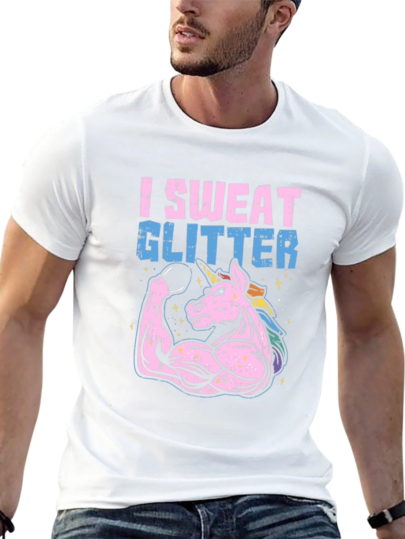 I Sweat Glitter Unicorn Graphic Tee