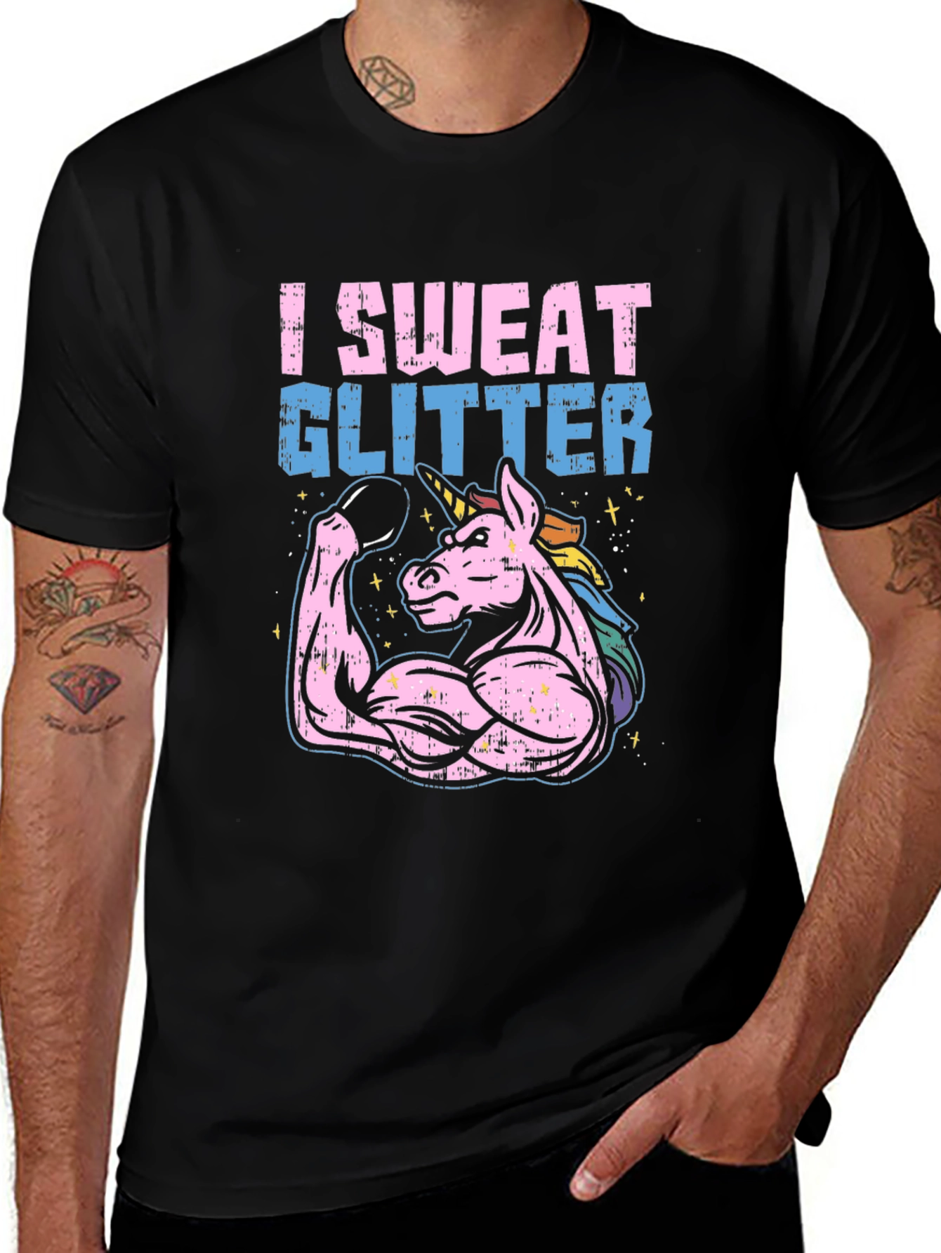 I Sweat Glitter Unicorn Graphic Tee