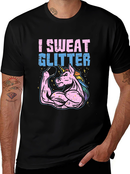 I Sweat Glitter Unicorn Graphic Tee