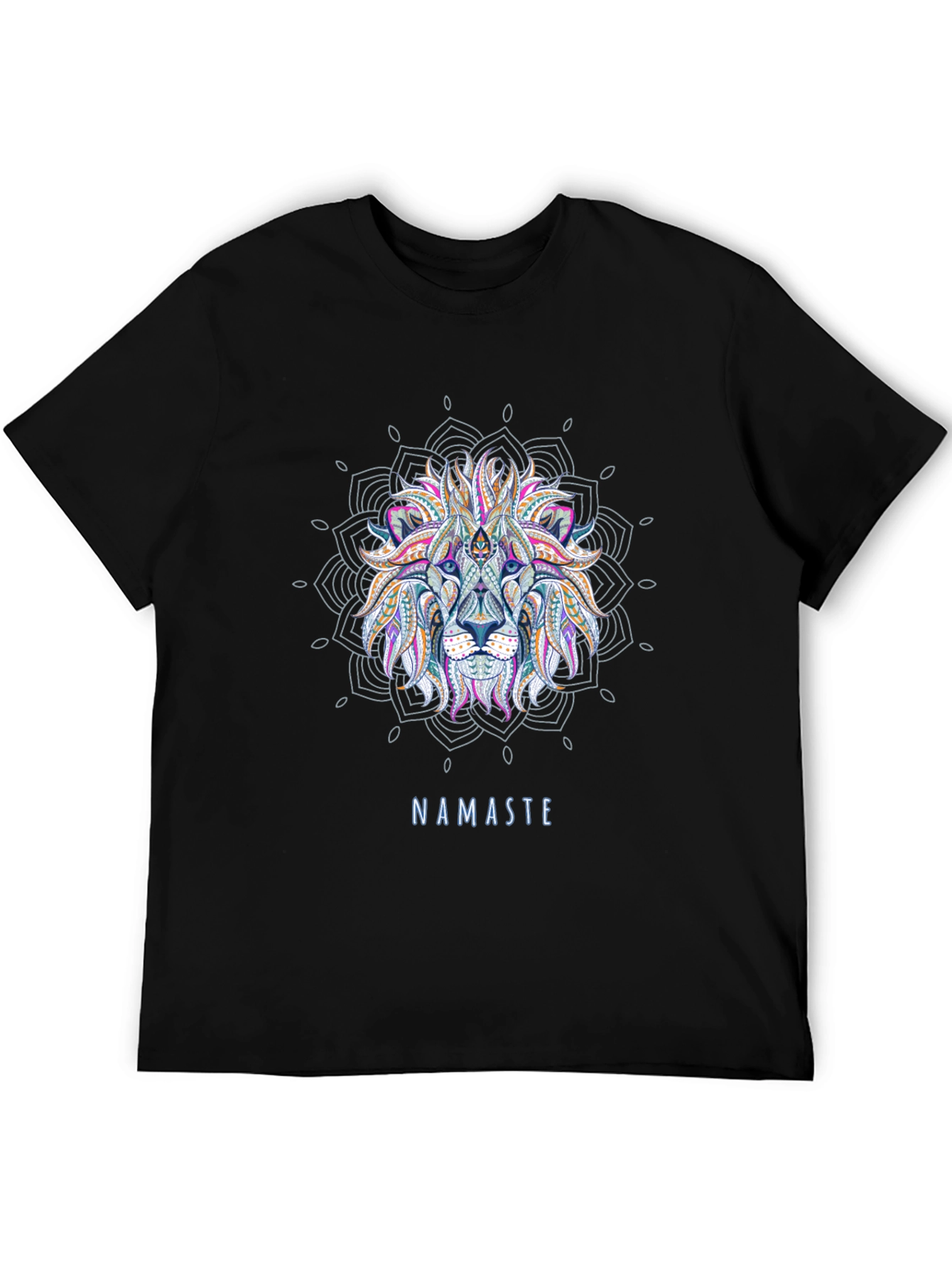 Namaste Lion Mandala T-Shirt - Yoga Inspired Graphic Tee