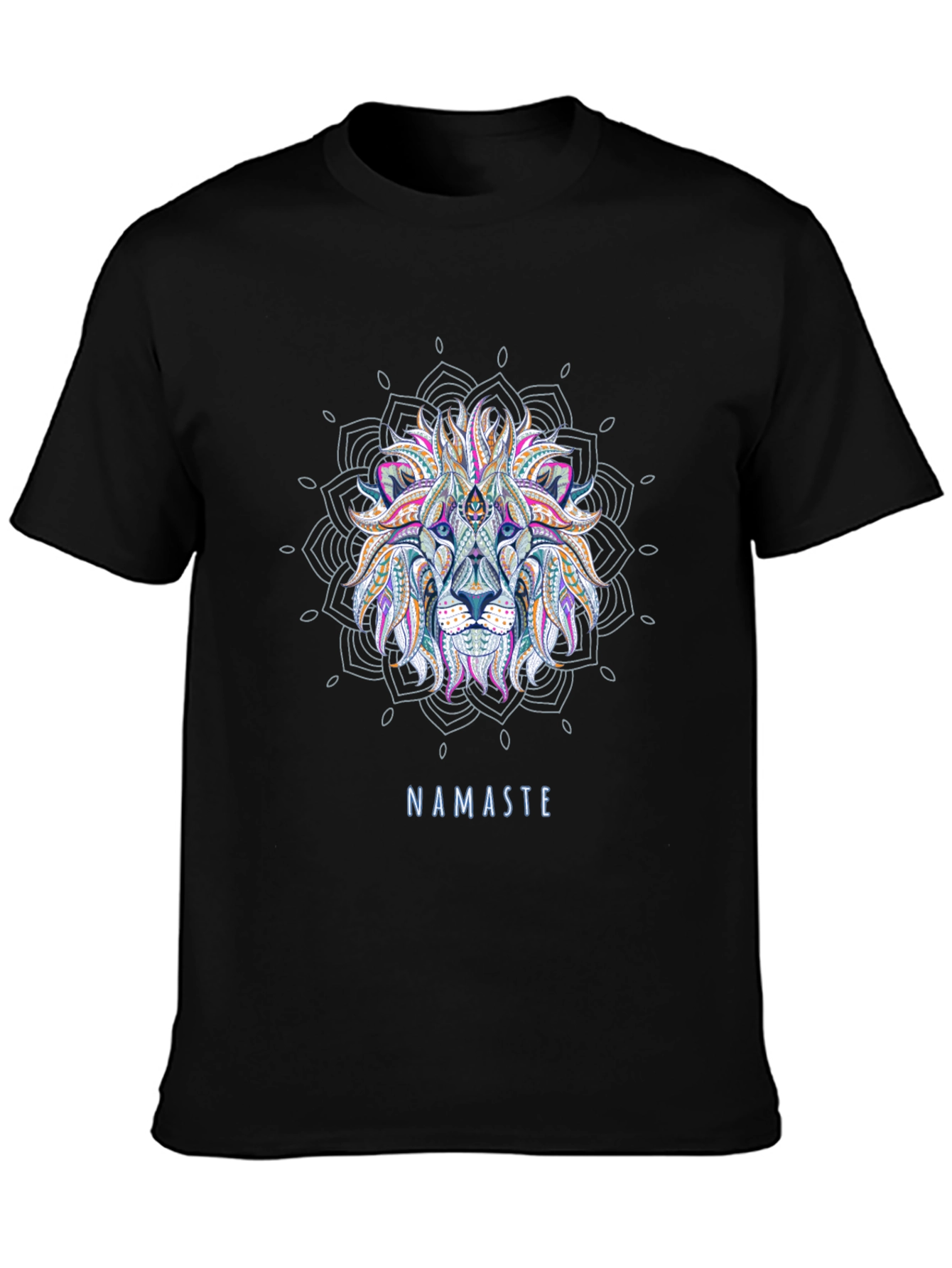 Namaste Lion Mandala T-Shirt - Yoga Inspired Graphic Tee