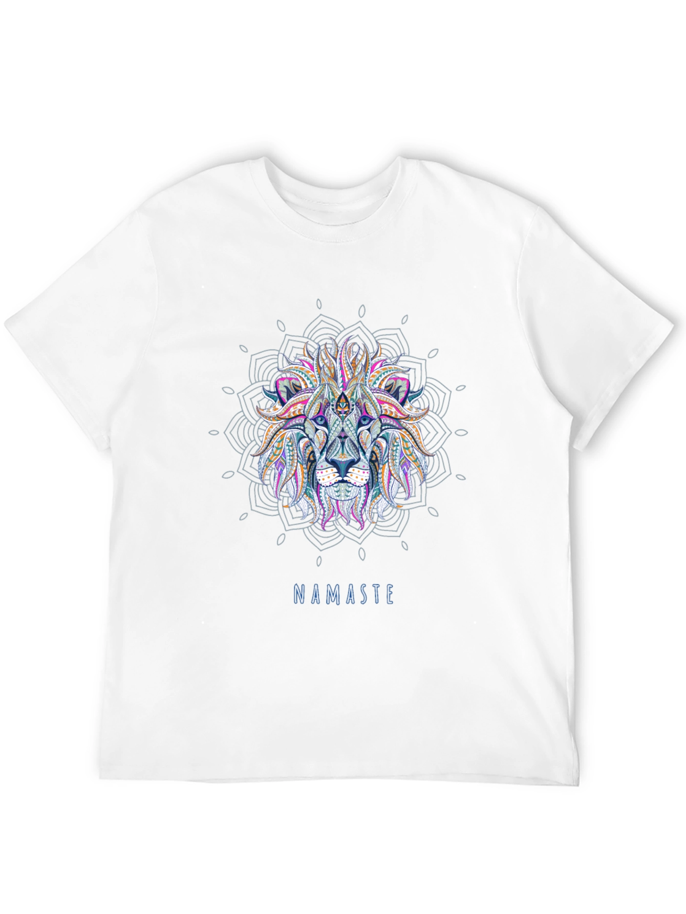 Namaste Lion Mandala T-Shirt - Yoga Inspired Graphic Tee
