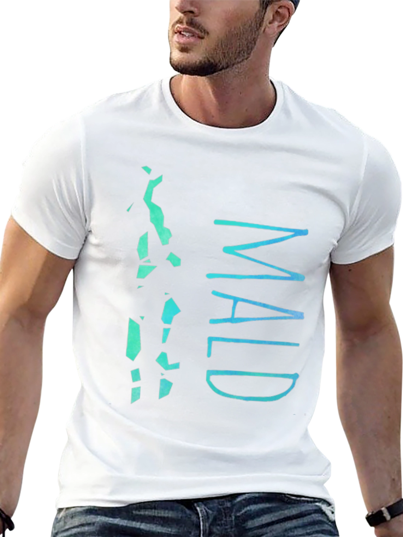 Maldives Graphic Tee - Mens Black Cotton T-Shirt