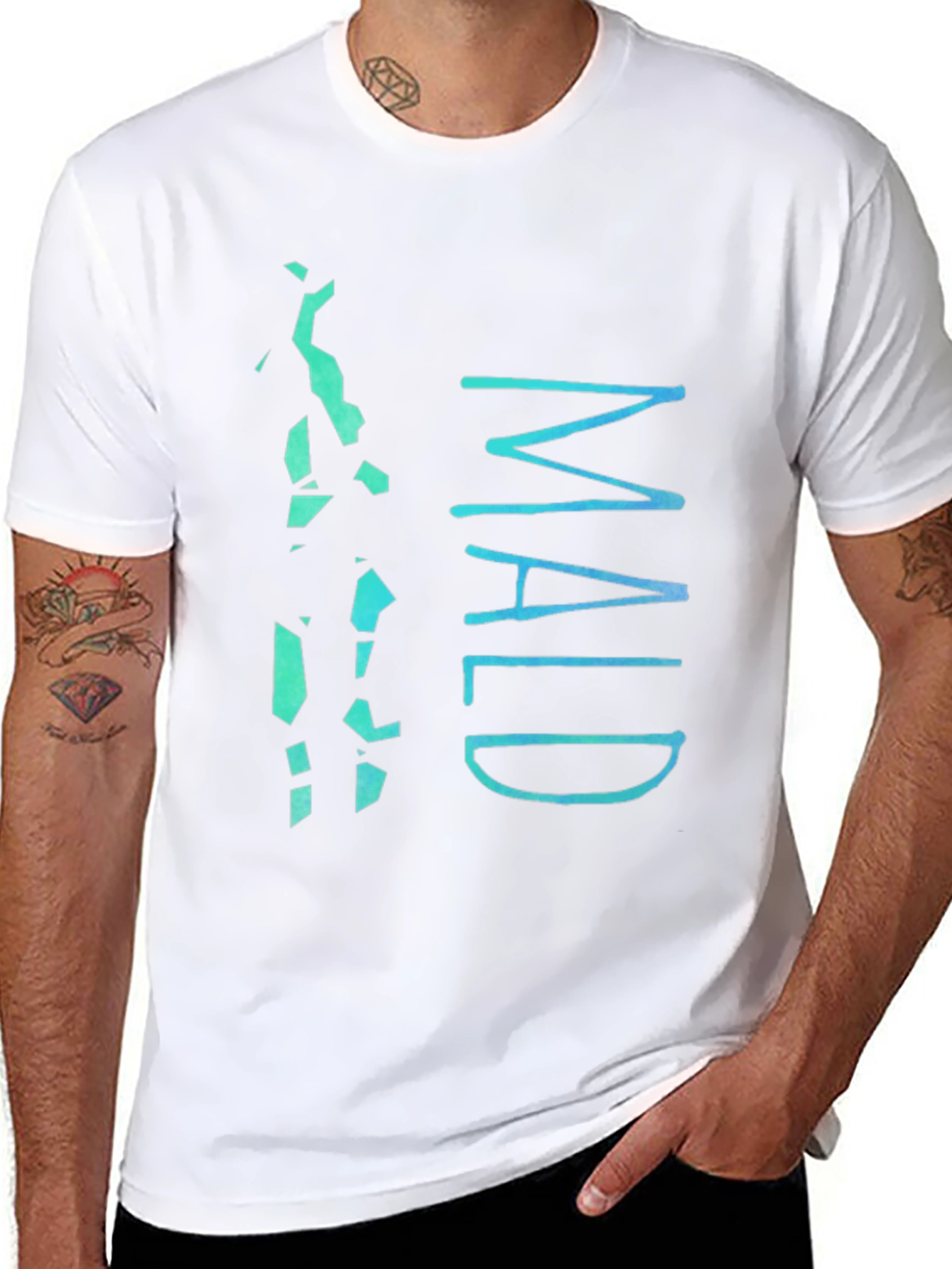 Maldives Graphic Tee - Mens Black Cotton T-Shirt