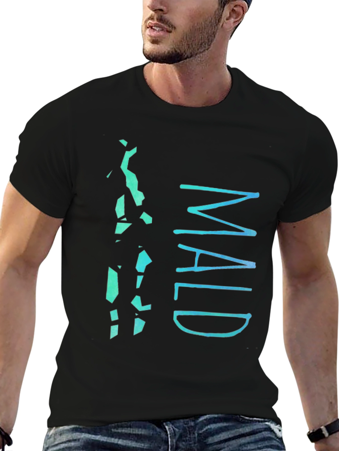 Maldives Graphic Tee - Mens Black Cotton T-Shirt