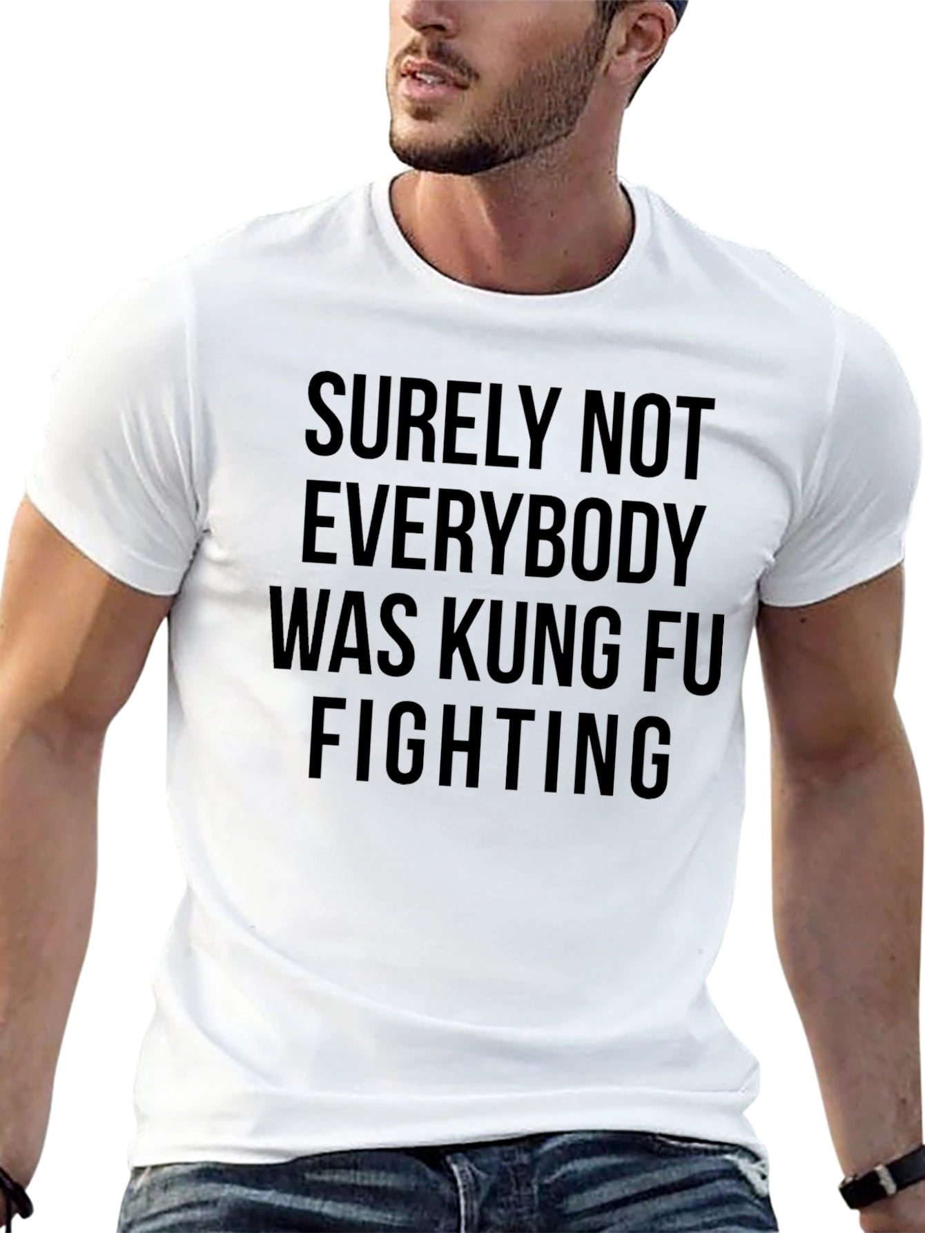 Kung Fu Fighting Graphic Tee - Black Crew Neck