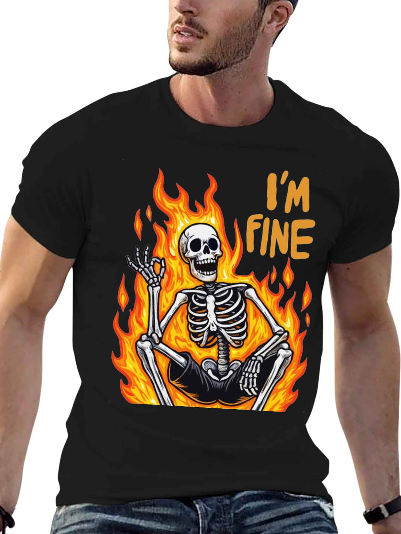 Im Fine Skeleton T-Shirt - Funny Graphic Tee