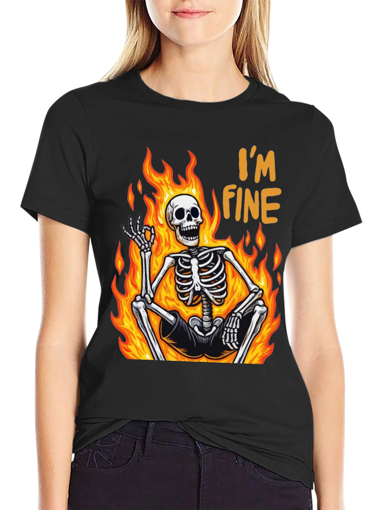 Im Fine Skeleton T-Shirt - Funny Graphic Tee