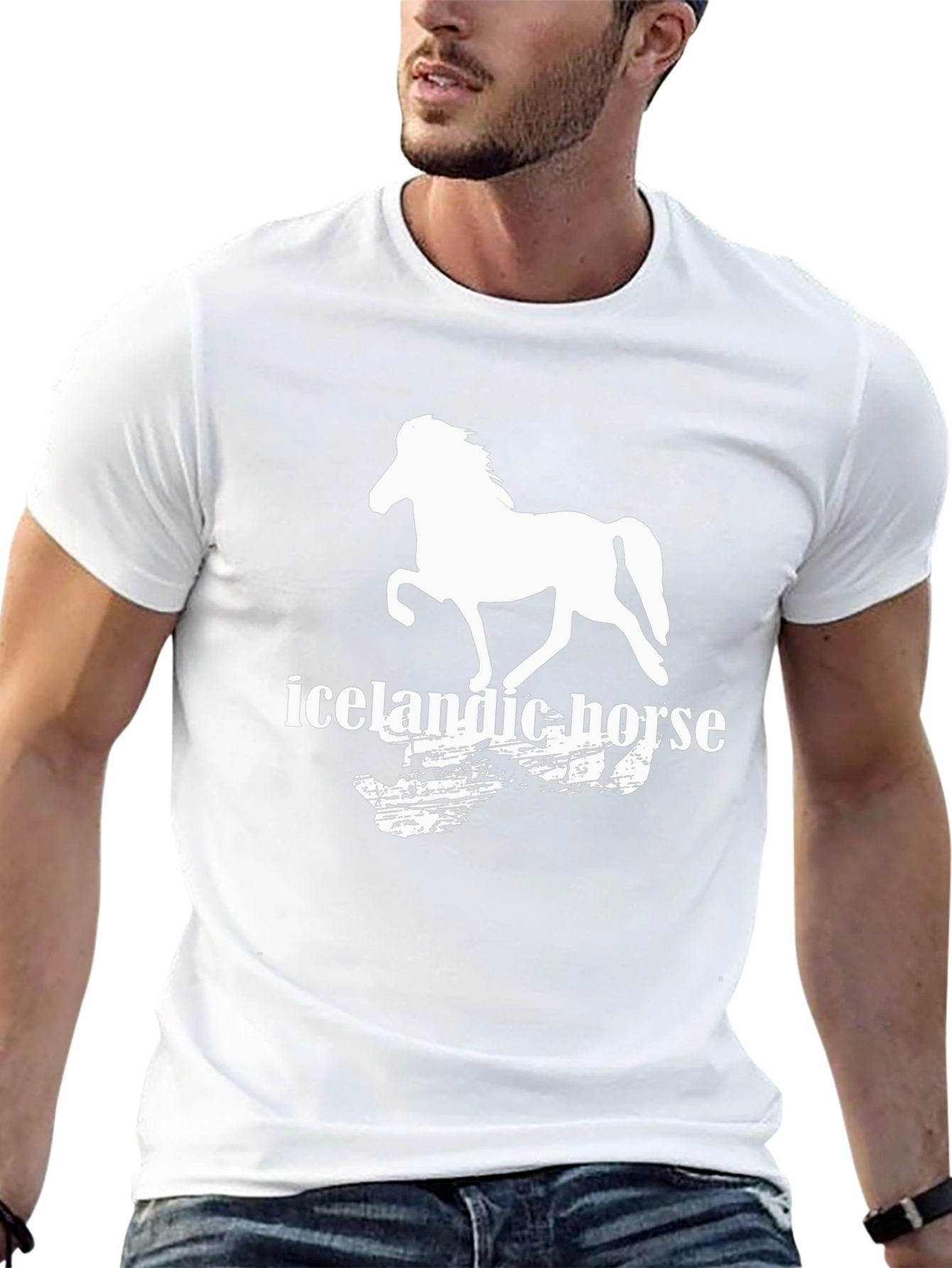 Icelandic Horse Graphic T-Shirt - Black Cotton Tee