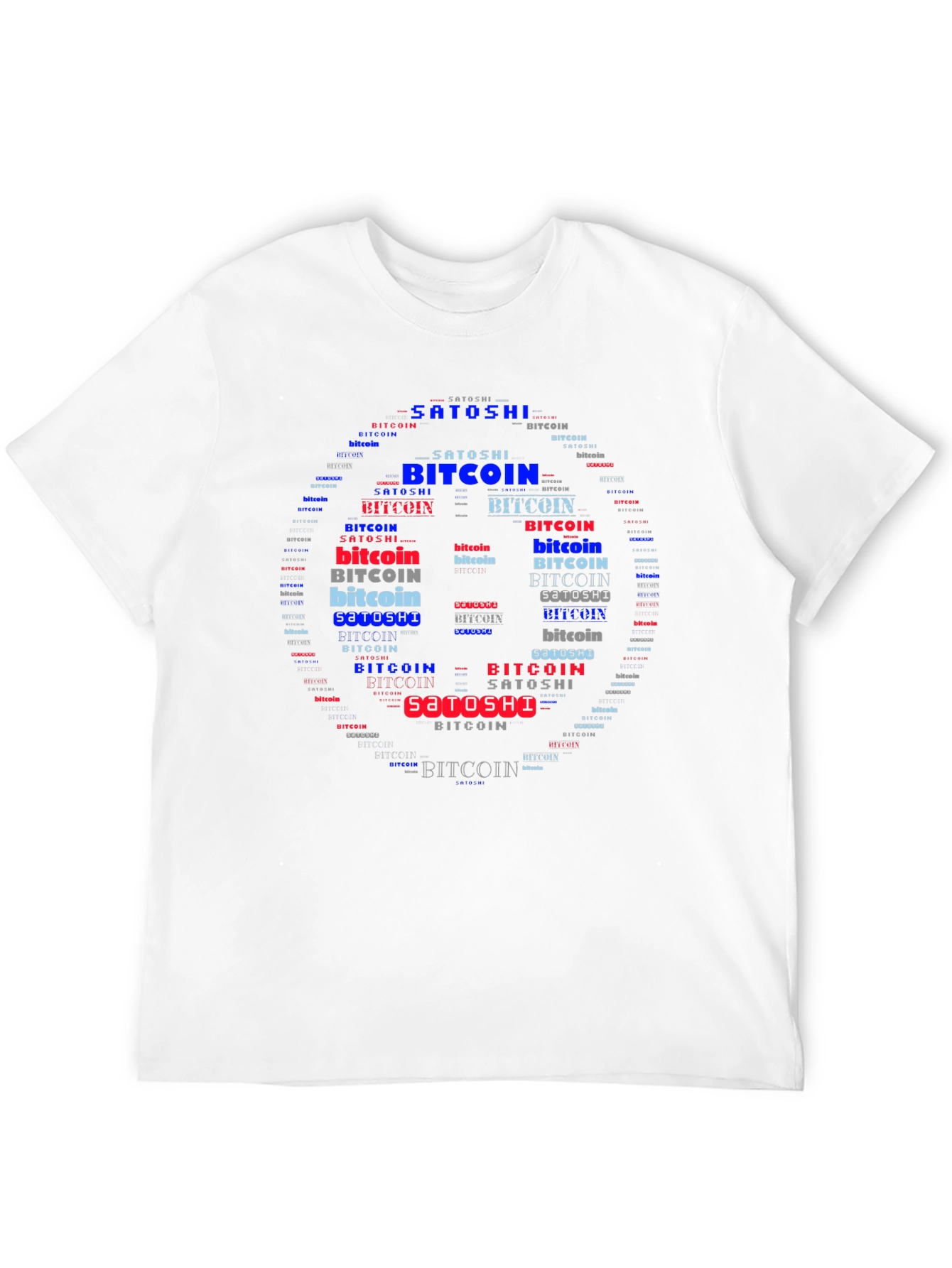 Bitcoin Satoshi Word Art Black T-Shirt