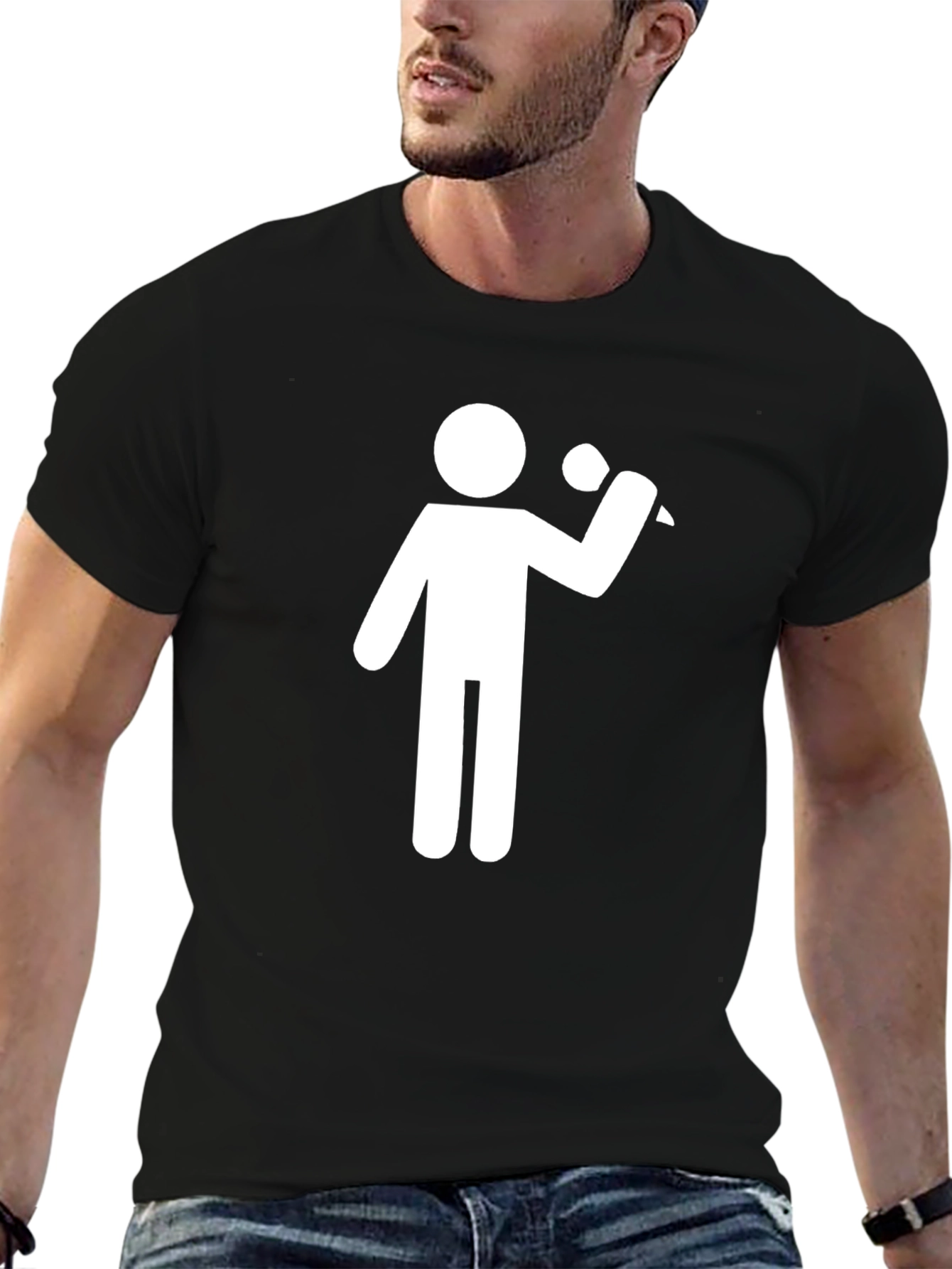 Karaoke Stick Figure T-Shirt - Black
