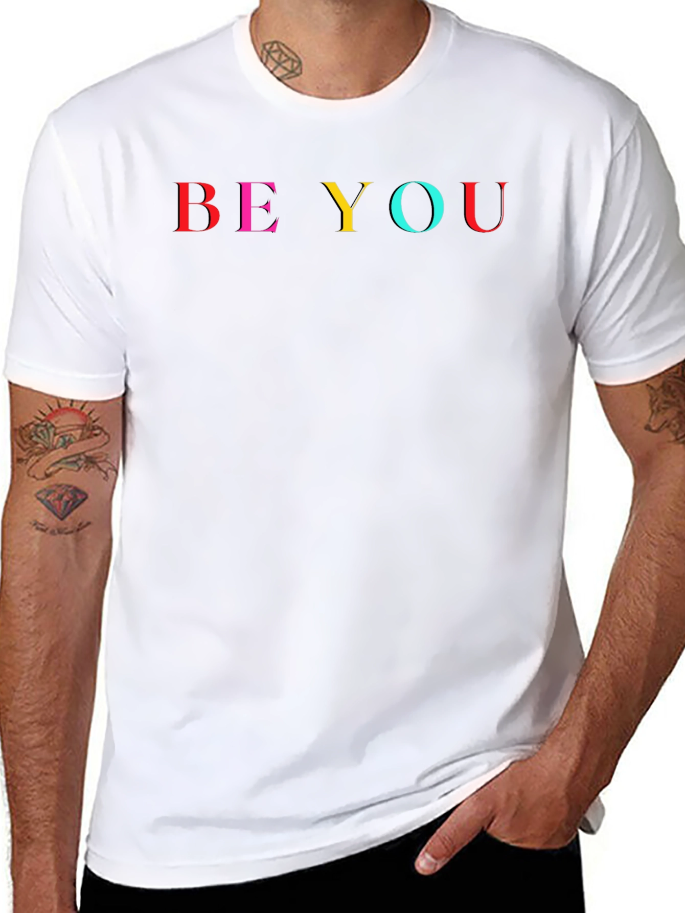 Be You Graphic Tee - Black Cotton T-Shirt