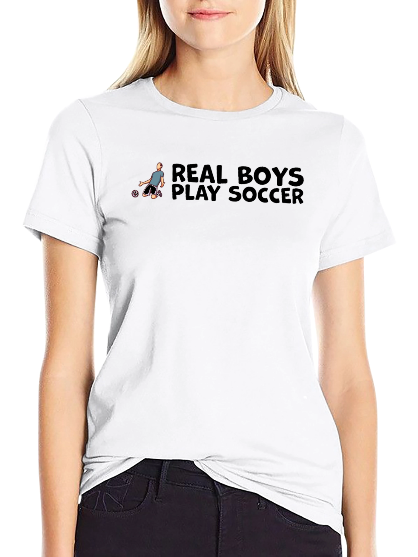 Real Boys Play Soccer Graphic T-Shirt