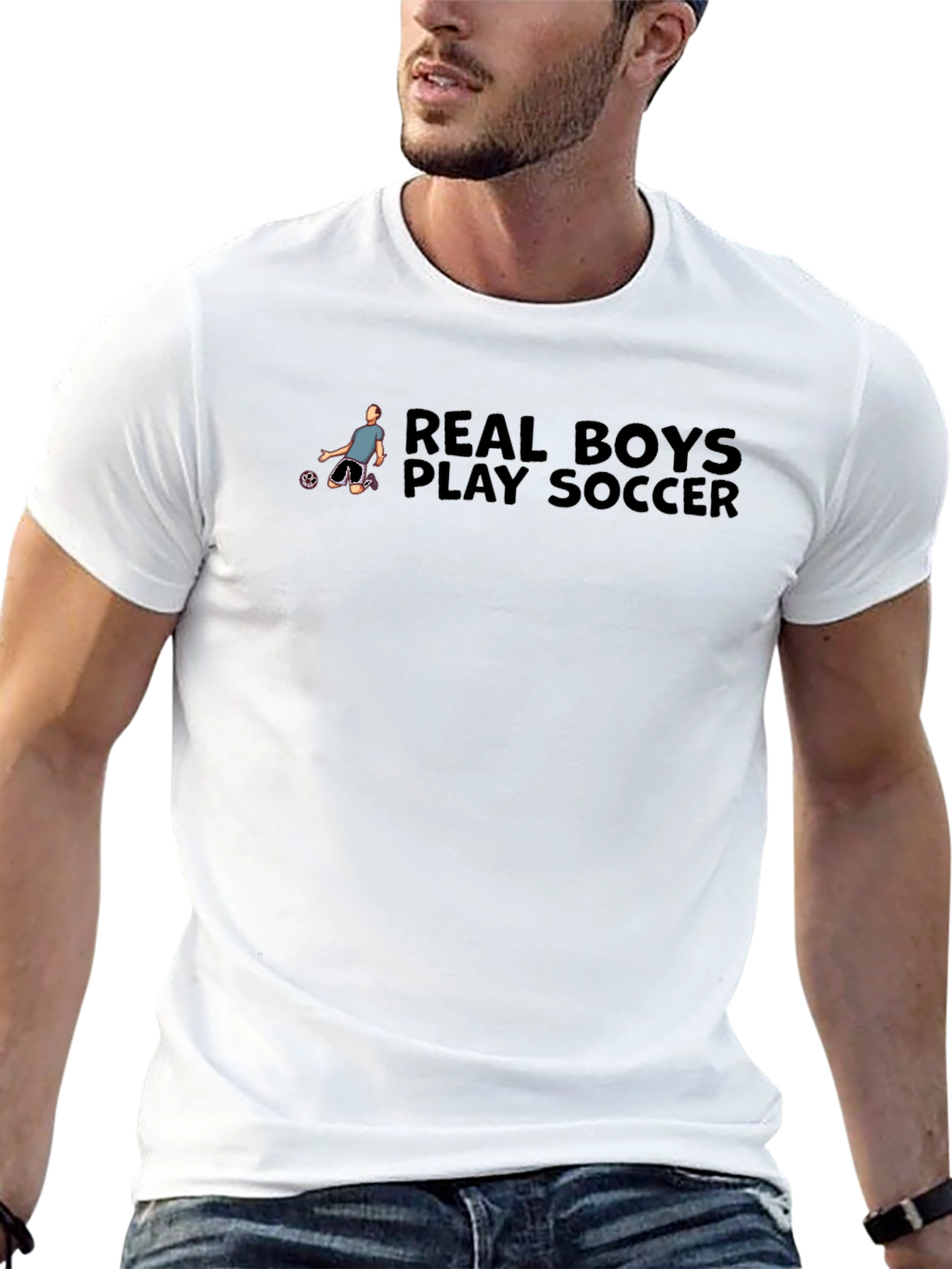 Real Boys Play Soccer Graphic T-Shirt