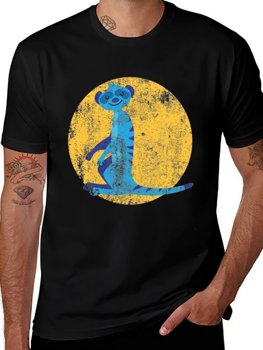 Meerkat Moon Mens Graphic Tee - Black
