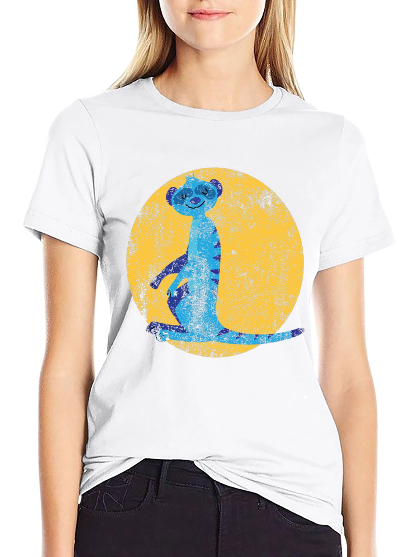 Meerkat Moon Mens Graphic Tee - Black