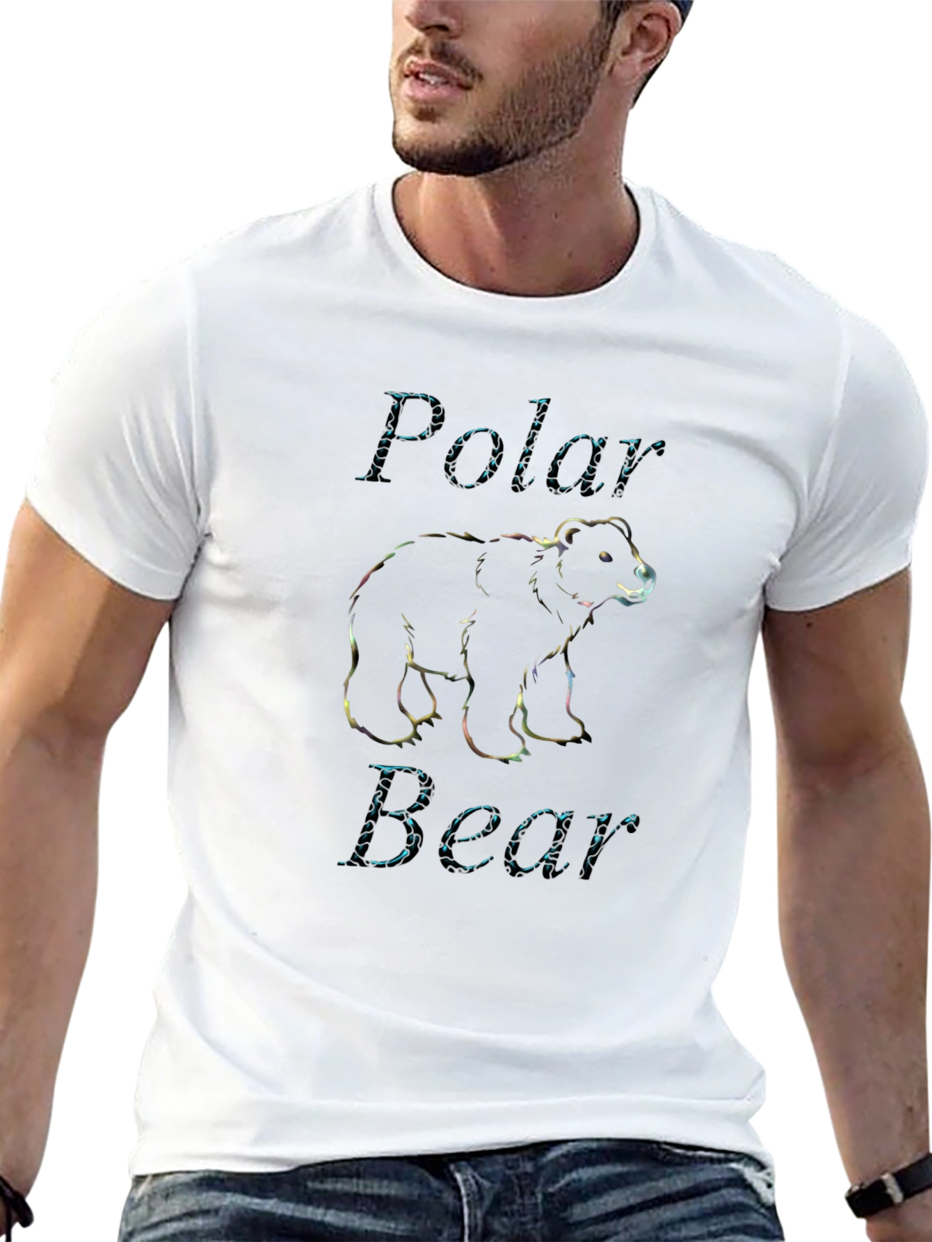 Polar Bear Graphic Black T-Shirt - Mens Casual Tee