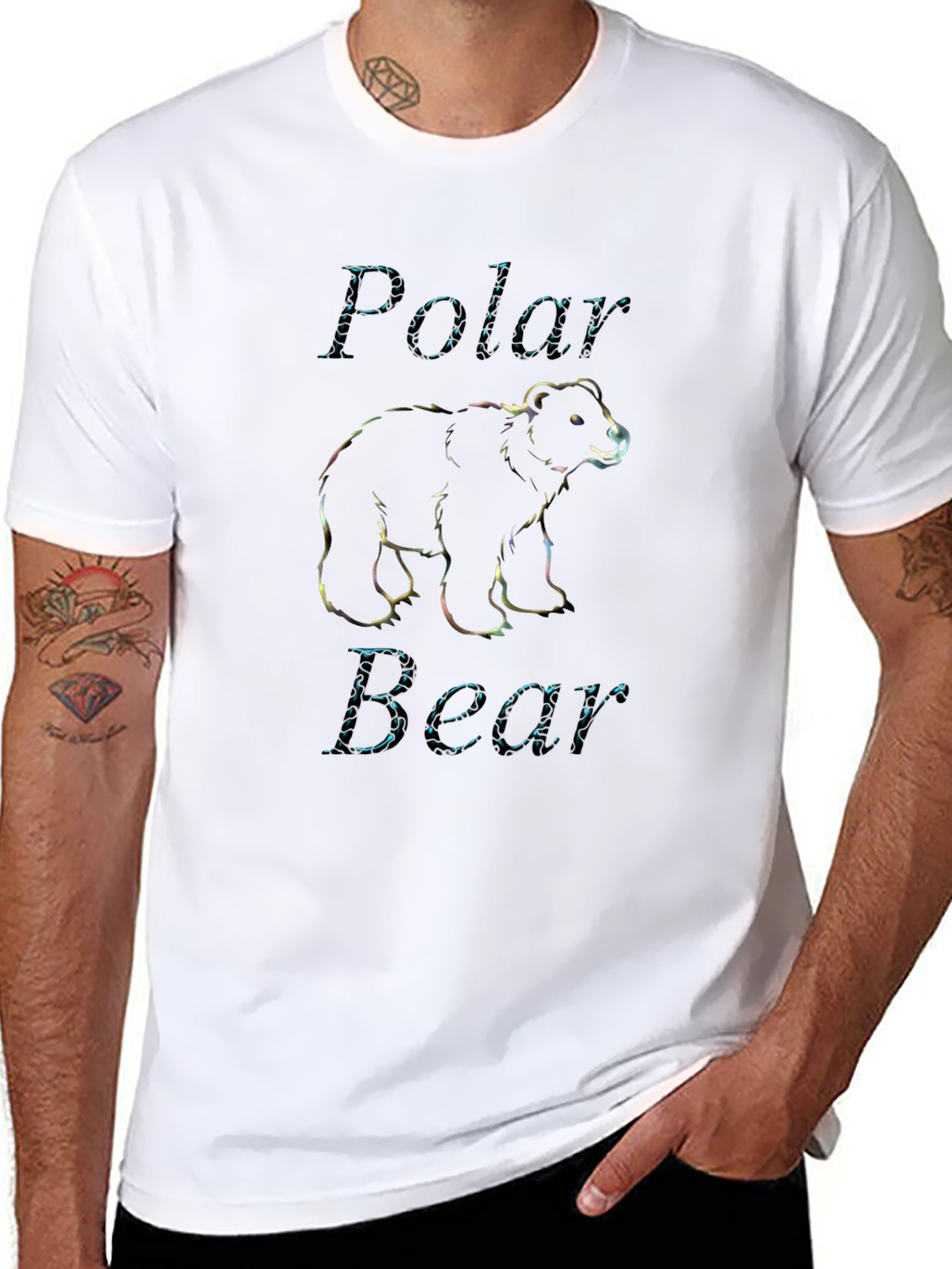 Polar Bear Graphic Black T-Shirt - Mens Casual Tee
