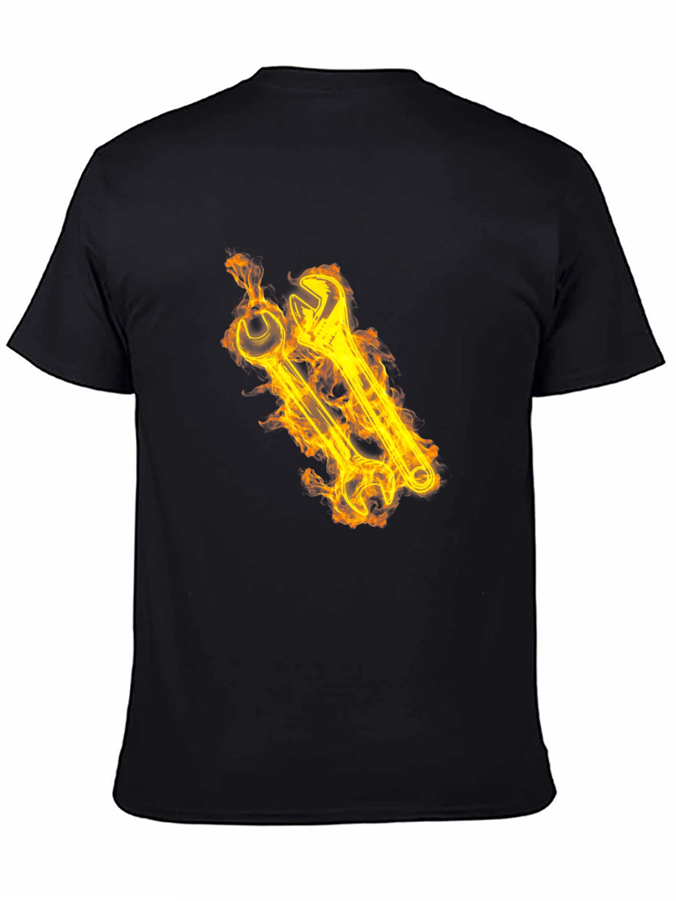 Fiery Wrench Graphic Tee - Black