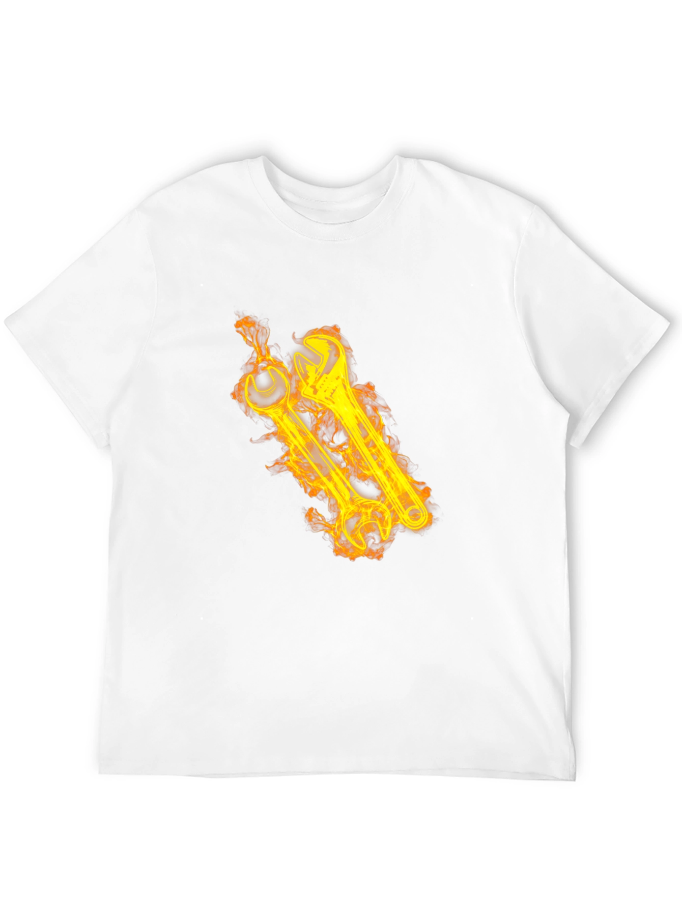 Fiery Wrench Graphic Tee - Black