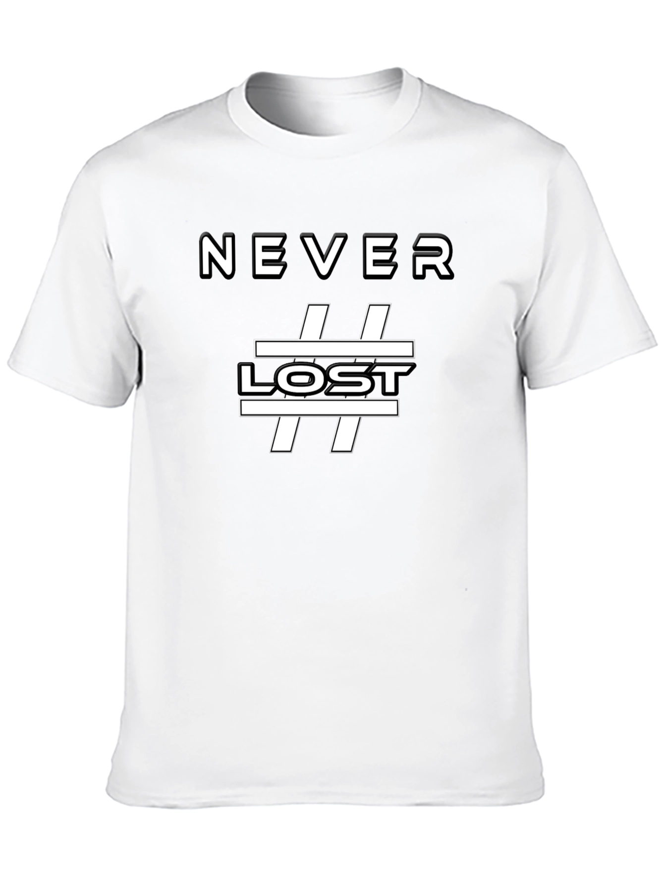 Never Lost Graphic Tee - Black Casual T-Shirt