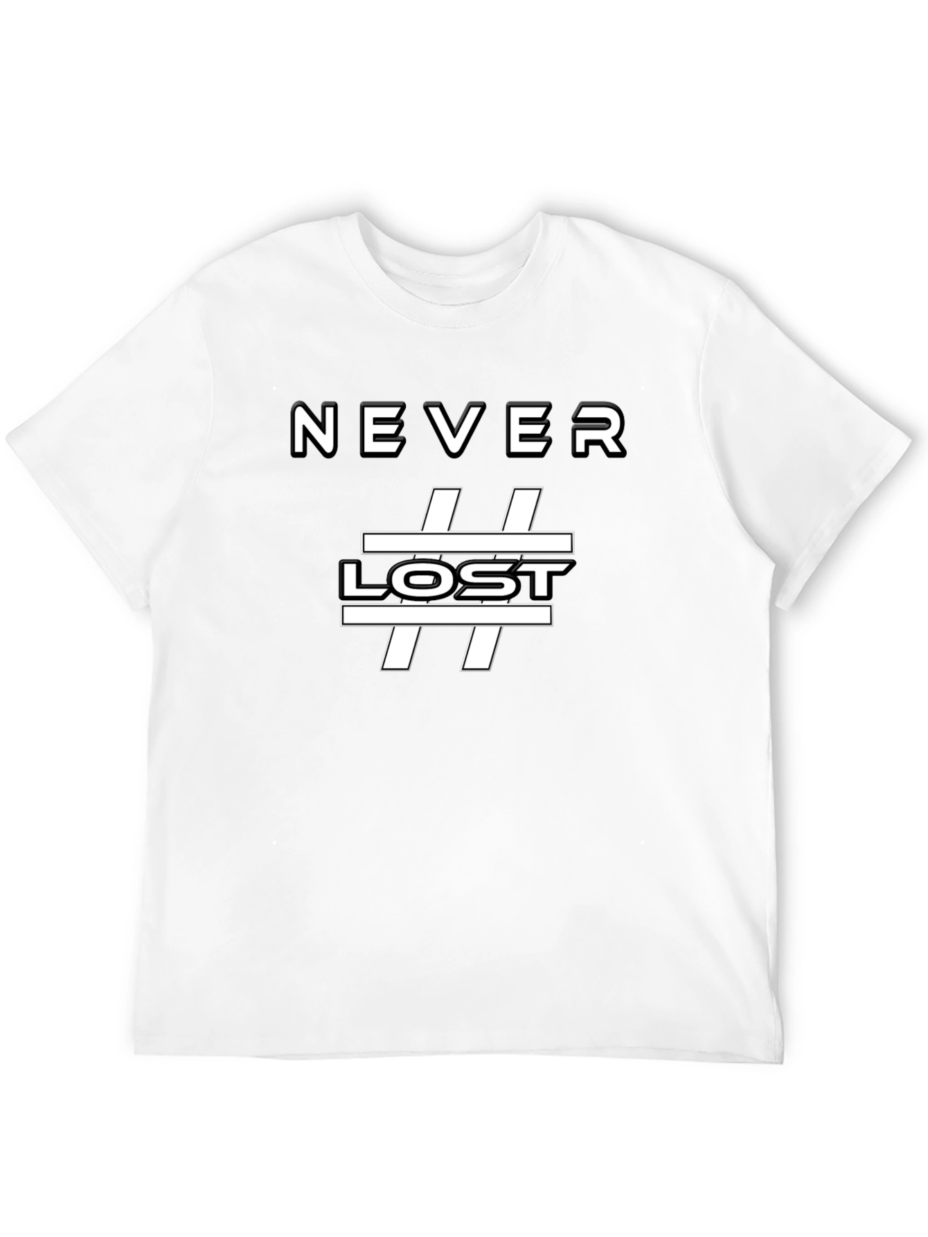 Never Lost Graphic Tee - Black Casual T-Shirt