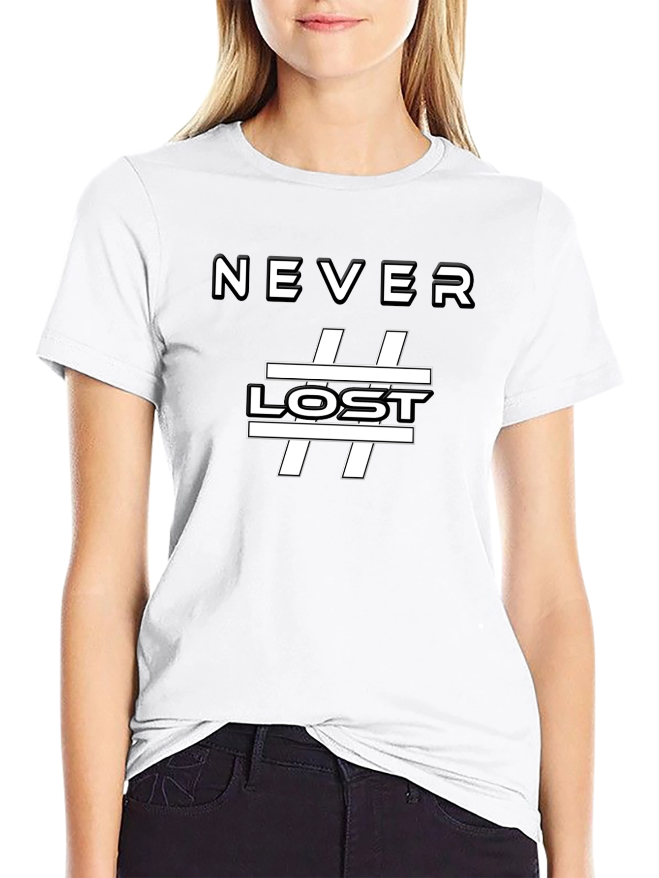 Never Lost Graphic Tee - Black Casual T-Shirt