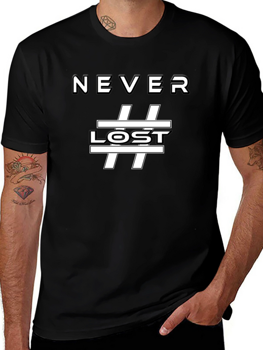 Never Lost Graphic Tee - Black Casual T-Shirt