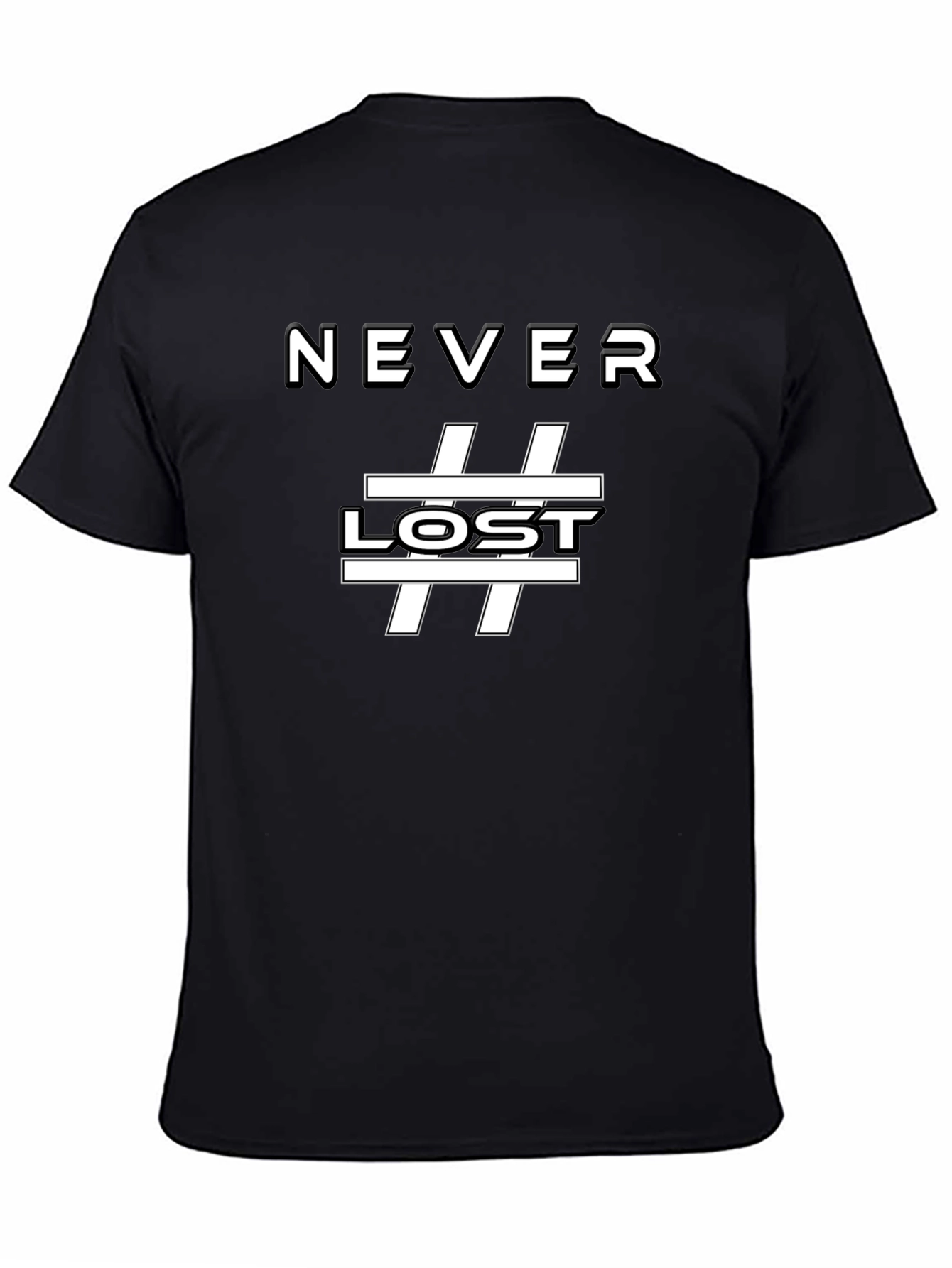 Never Lost Graphic Tee - Black Casual T-Shirt