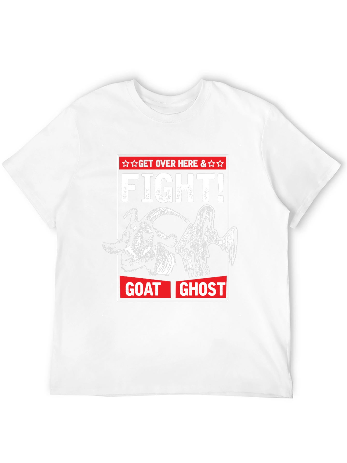 Goat Ghost Fight T-Shirt Funny Halloween Tee