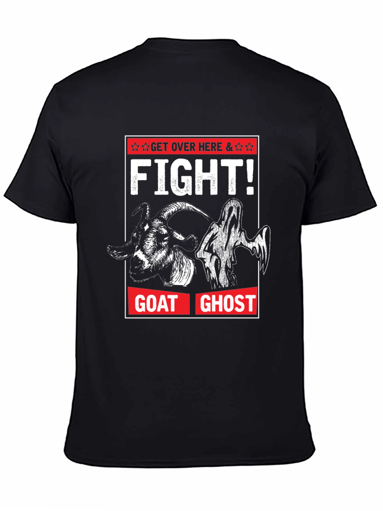 Goat Ghost Fight T-Shirt Funny Halloween Tee