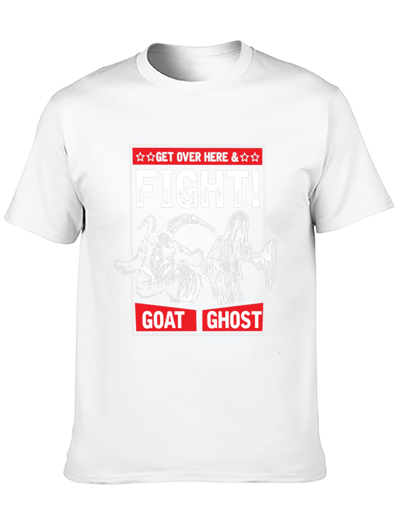 Goat Ghost Fight T-Shirt Funny Halloween Tee