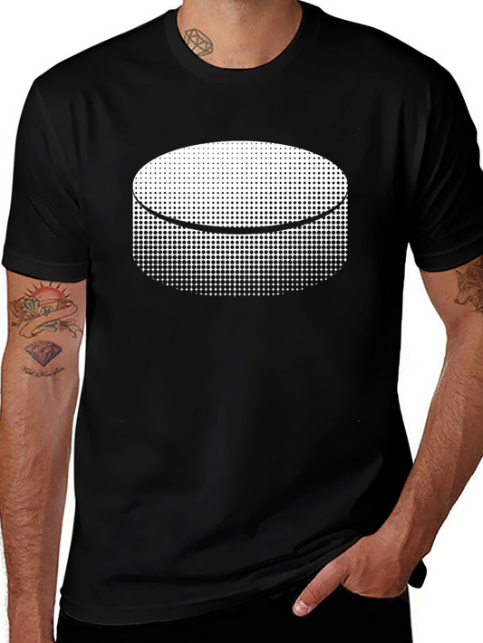 Hockey Puck Graphic Tee - Black Cotton Comfort