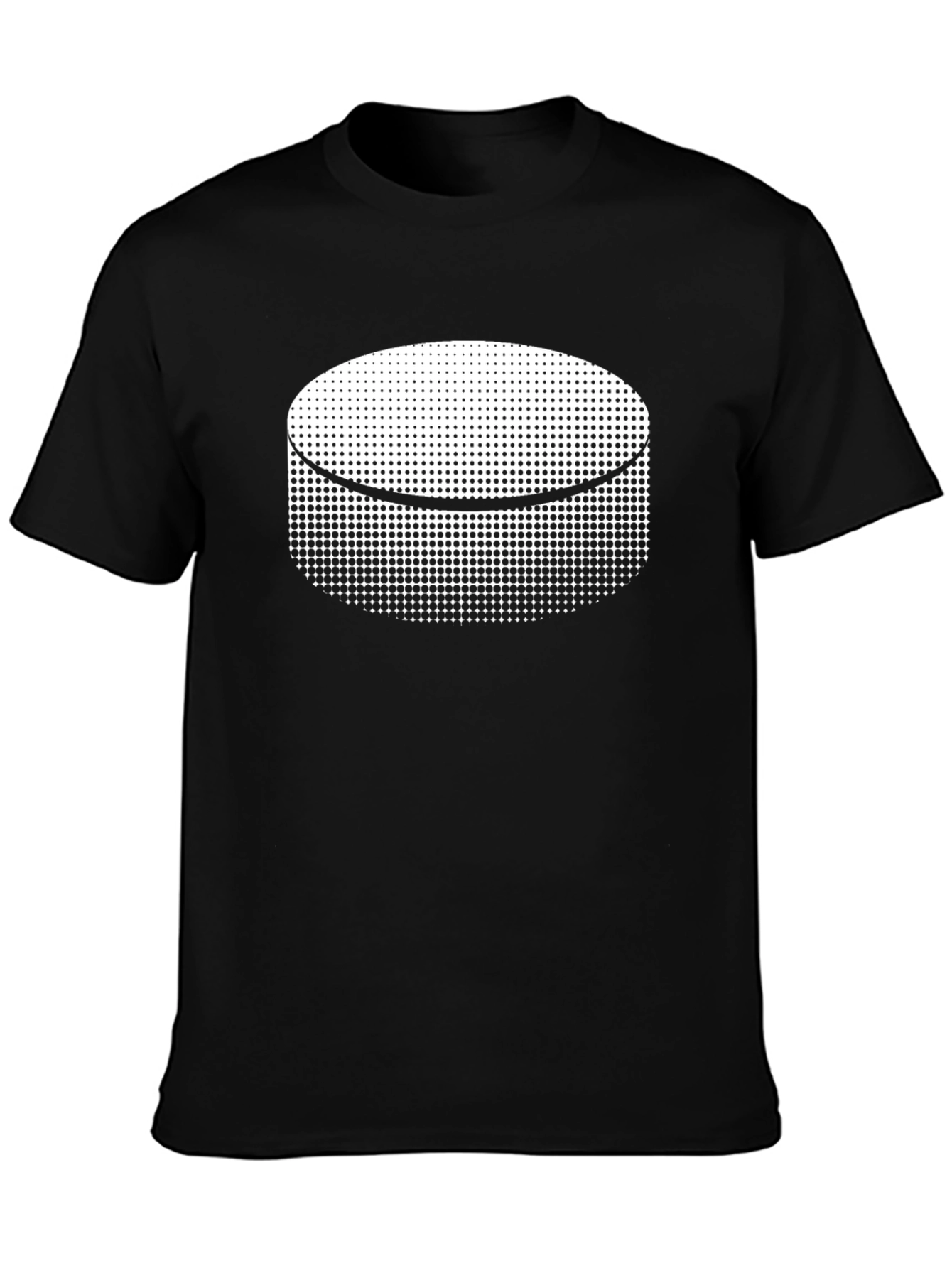 Hockey Puck Graphic Tee - Black Cotton Comfort