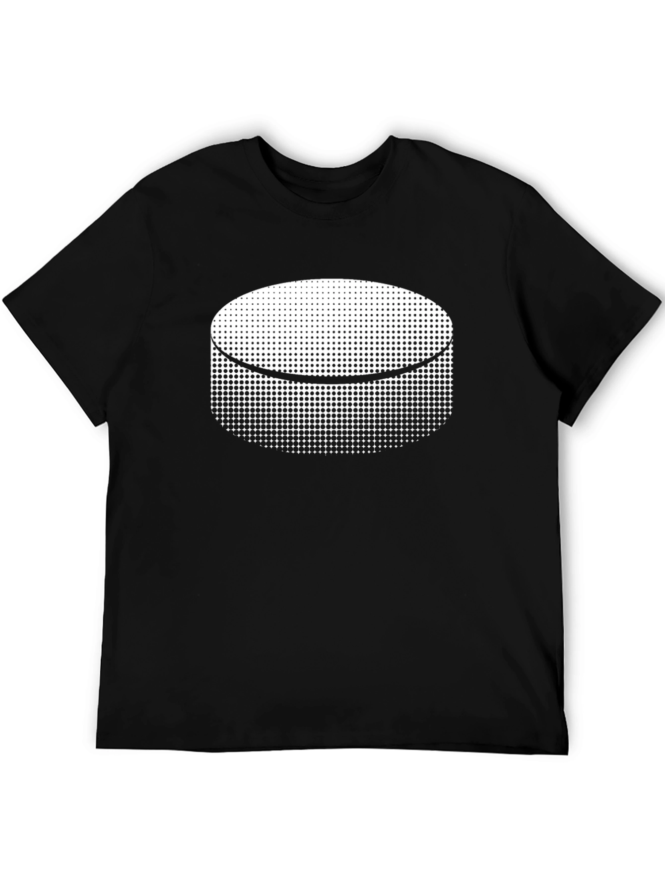 Hockey Puck Graphic Tee - Black Cotton Comfort