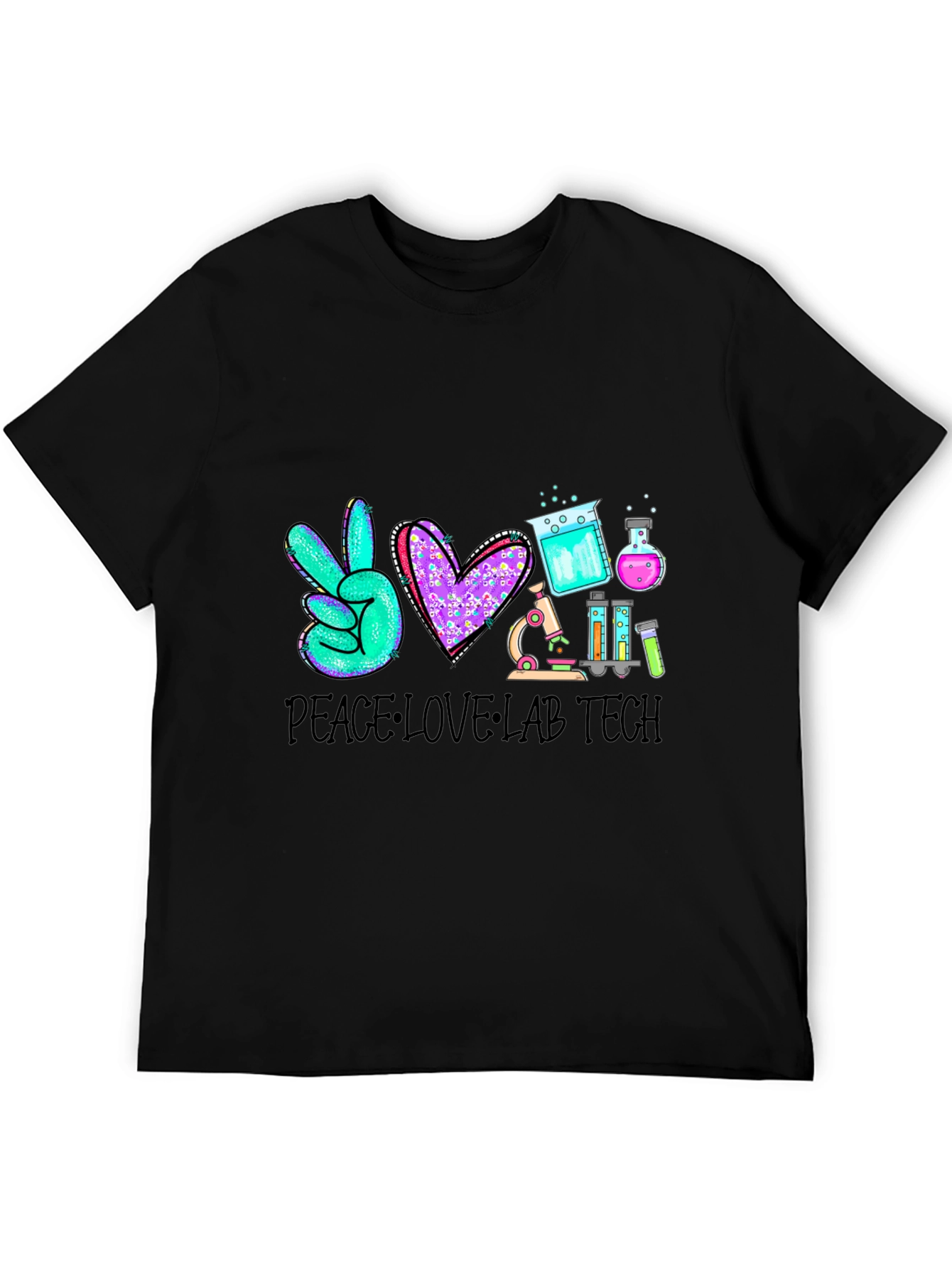 Peace Love Lab Tech T-Shirt Science Tee