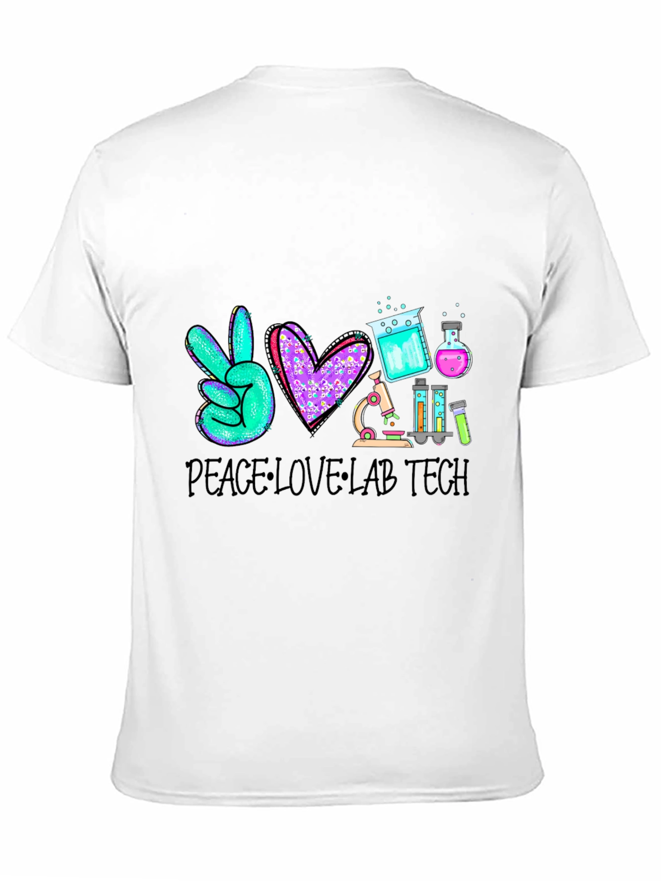 Peace Love Lab Tech T-Shirt Science Tee