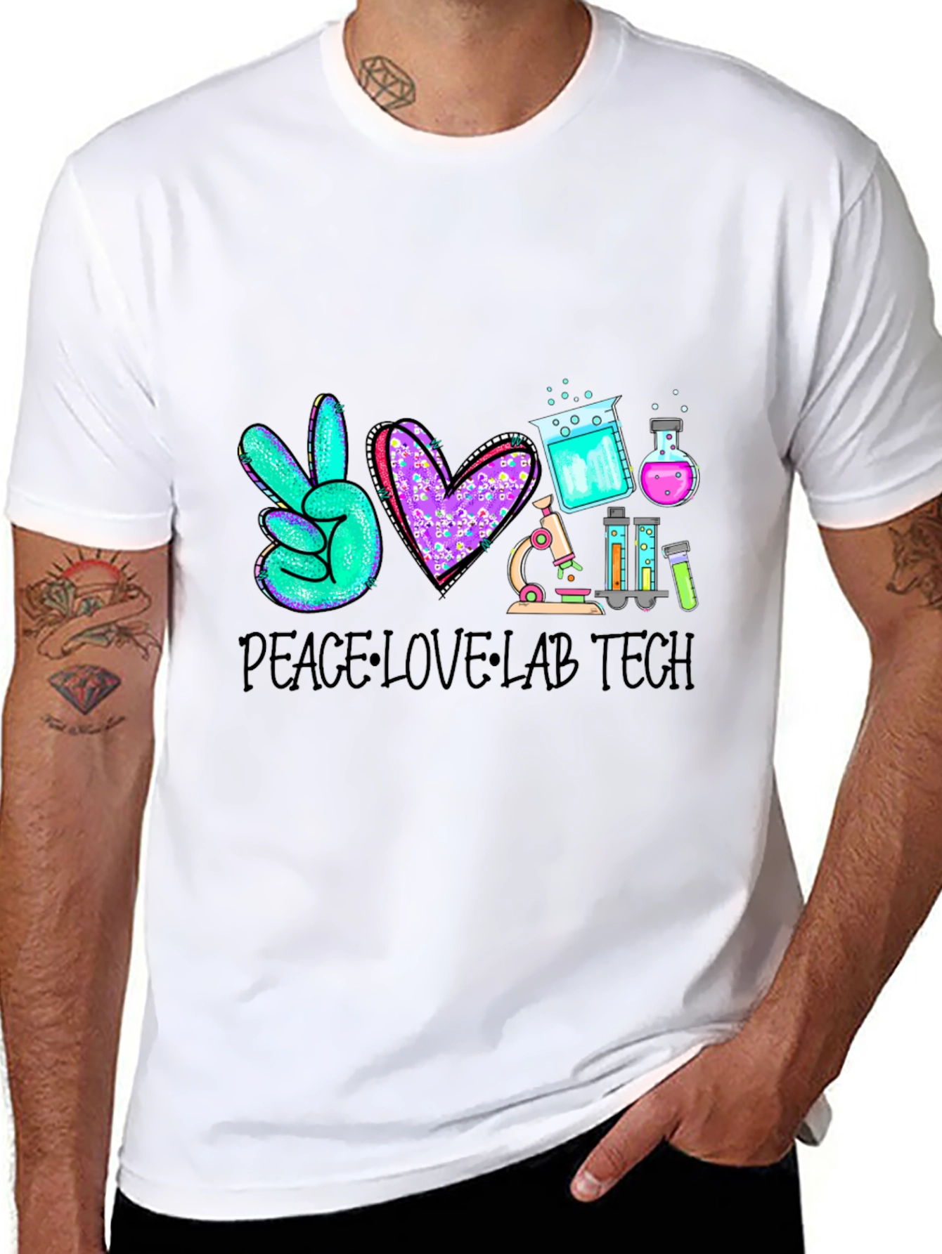 Peace Love Lab Tech T-Shirt Science Tee