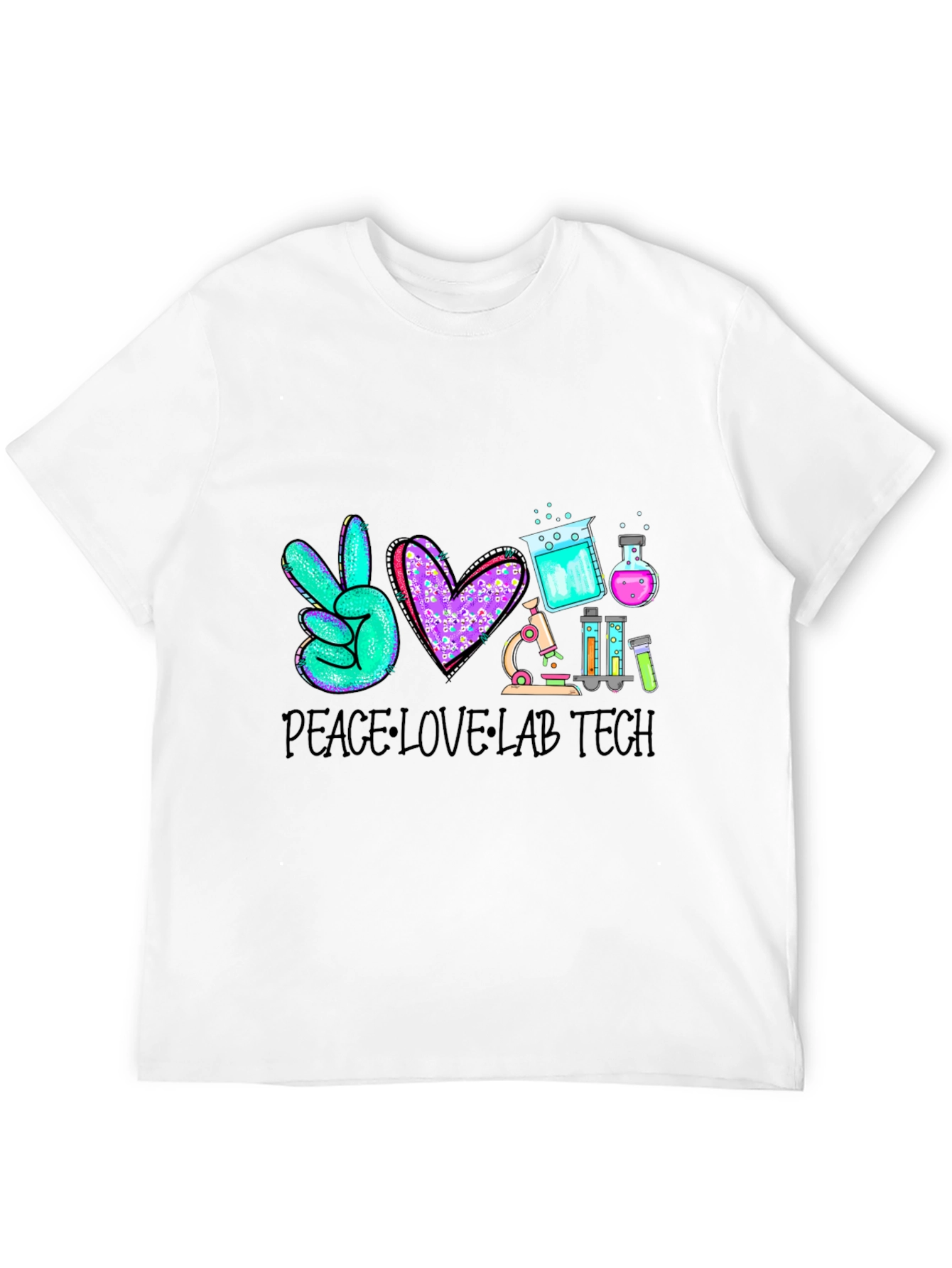 Peace Love Lab Tech T-Shirt Science Tee