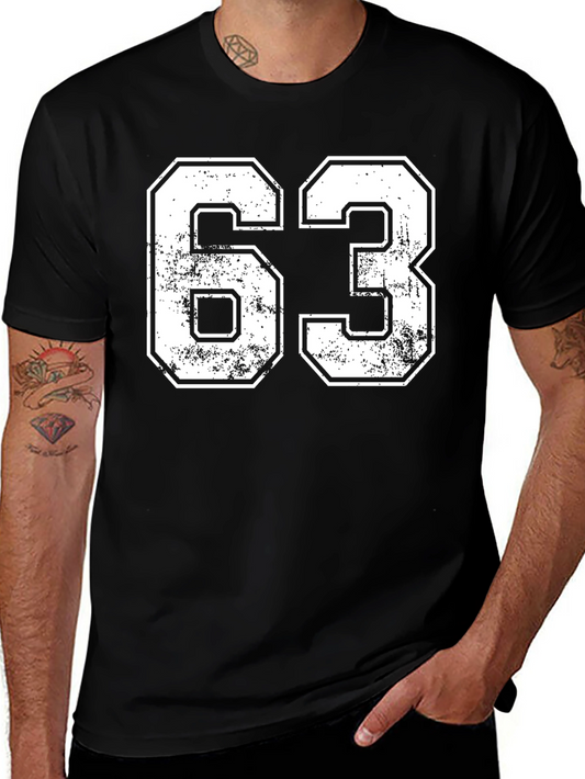 Retro Number 63 Graphic T-Shirt - Vintage Style